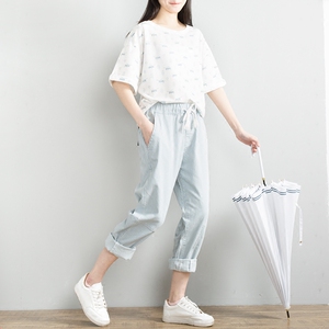 文艺森女系复古宽松长裤