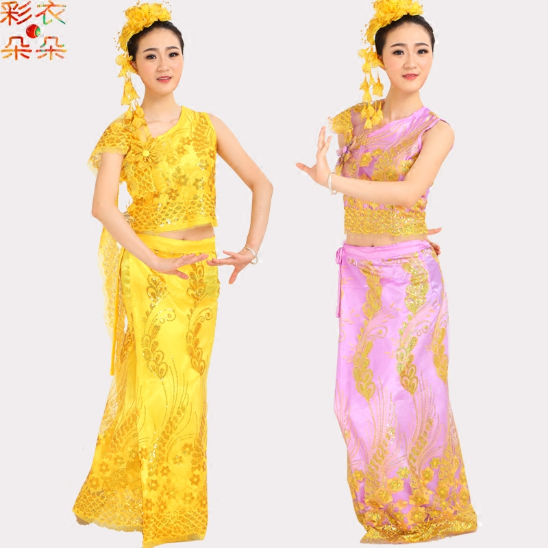 彩衣朵朵 泰国风情服装西双版纳傣族筒裙 孔雀