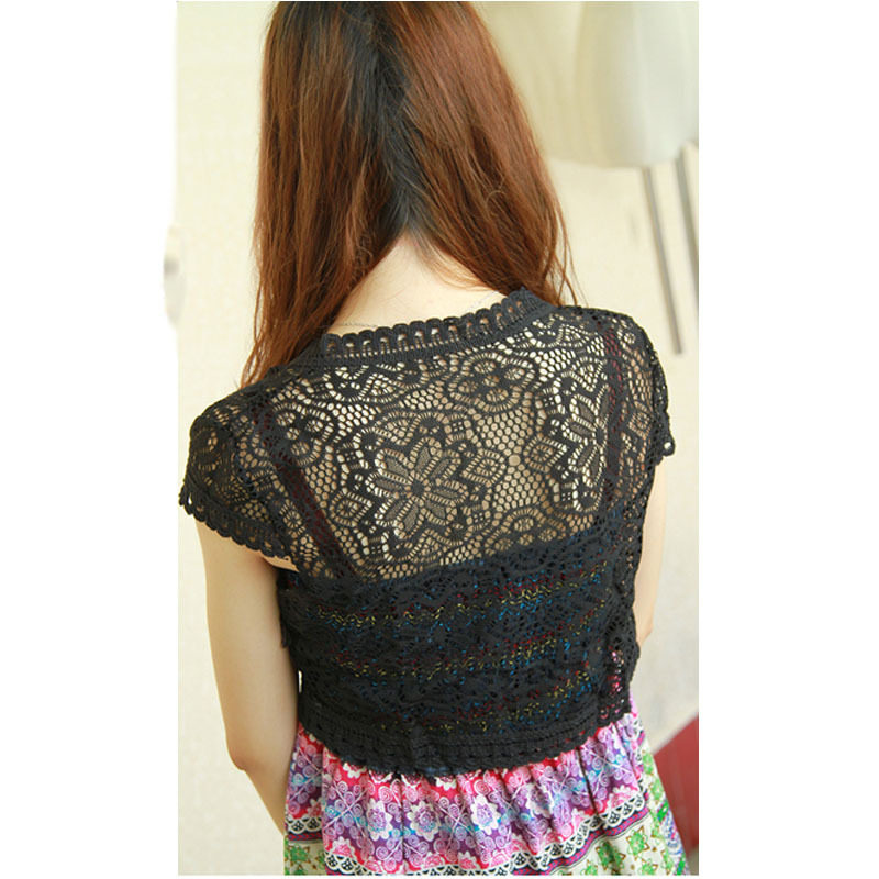 [2015爆款]<em>短款薄开衫</em>蕾丝小披肩外套上衣_女