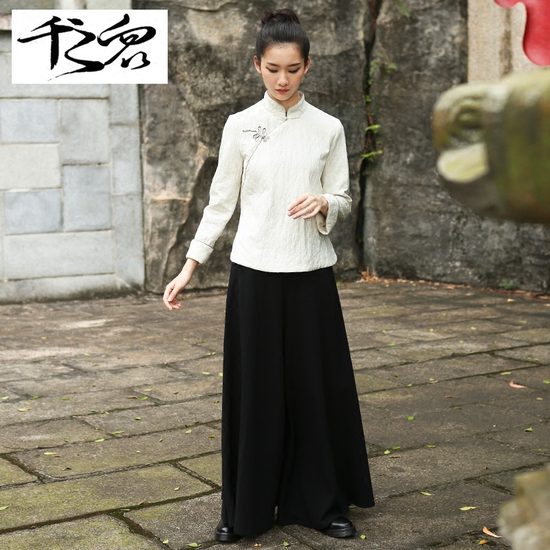 秋装新款唐装套装女旗袍上衣中式女装复古盘扣中国风茶服改良汉服