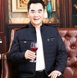 夹克衫男中年薄款50岁爸爸装春秋款外衣父亲60中老年休闲茄克外套