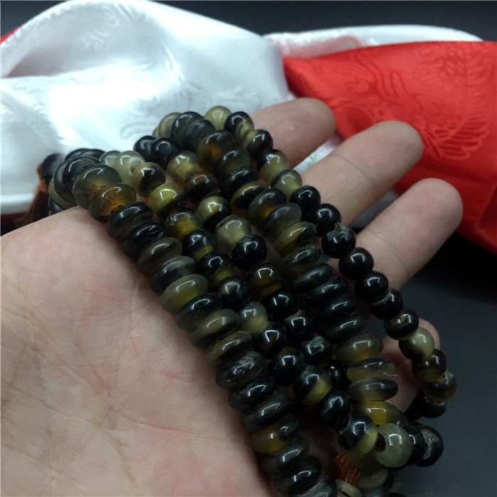 西藏纯天然牦牛角隔片项链手串藏式牦牛角手串