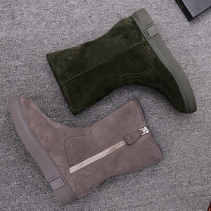 欧洲站底磨砂高筒雪地靴