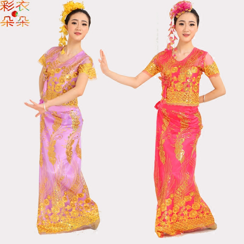彩衣朵朵泰国风情服装西双版纳傣族筒裙孔雀裙无袖长款女装