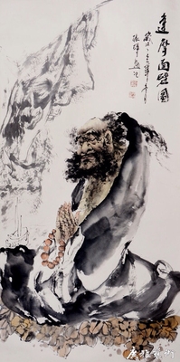 国画书法定制达摩面壁图禅道图名家手绘真迹禅意生活书房客厅家居