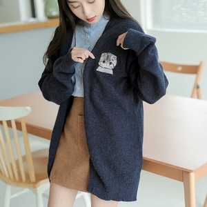 长袖宽松中长款毛衣