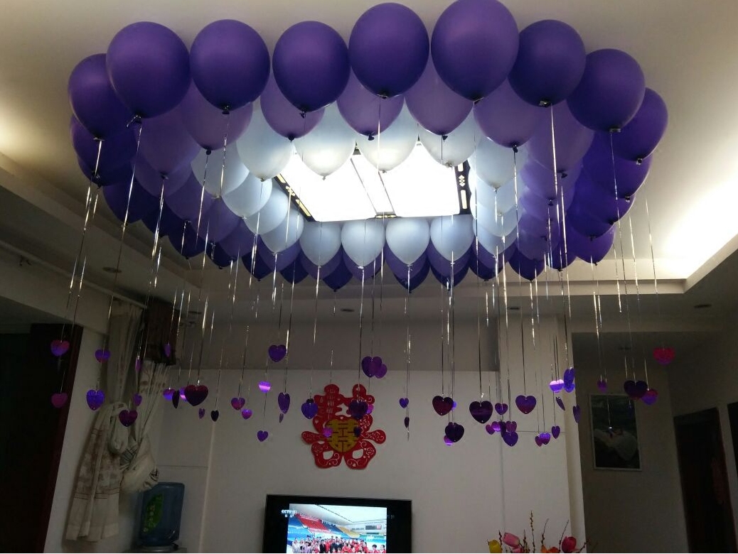 珠光气球生日派对布置加厚圆形吊坠气球婚礼婚房装饰结婚用品