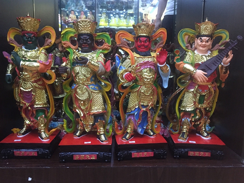 四大金刚天王神像树脂彩绘佛教用品家居寺庙供奉四大天王佛像摆件