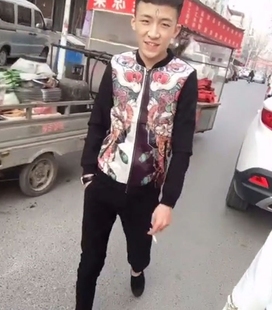 快手红人刘叉叉赵逸轩朱梓超同款韩版修身连帽夹克社会青年外套潮