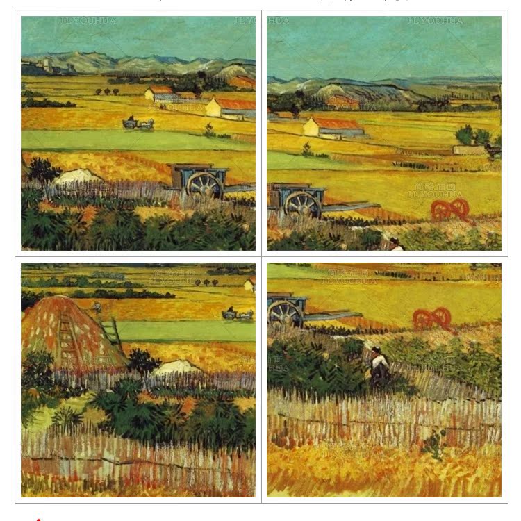 世界名画欣赏收藏梵高精品作品临摹纯手绘油画客厅装饰画丰收麦田