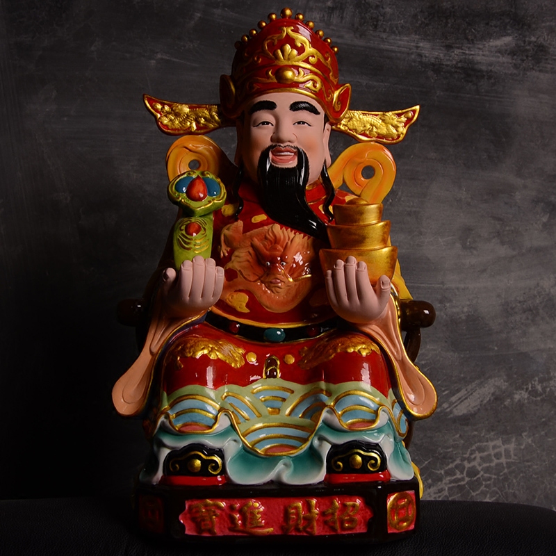 陶瓷财神爷佛像文财神开光招财神像摆设店铺客厅供奉桌风水摆件