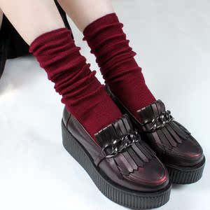 日系原宿复古纯棉堆堆袜