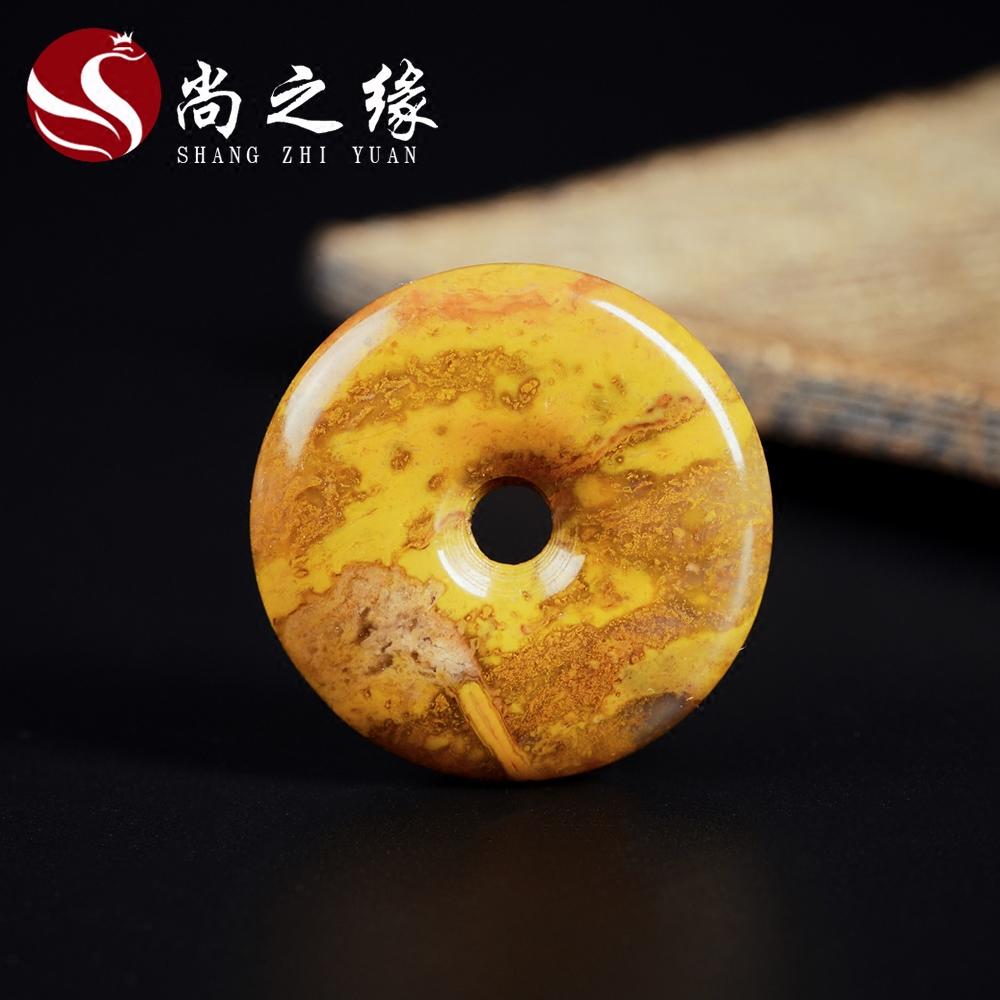 天然蒙料黄料战国红玛瑙平安扣项链金刚星月菩提吊坠背云diy配饰