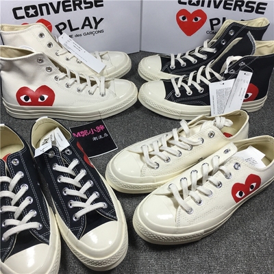 六六代购 cdg play x converse 匡威 1970s 大爱心 帆布鞋 男女款