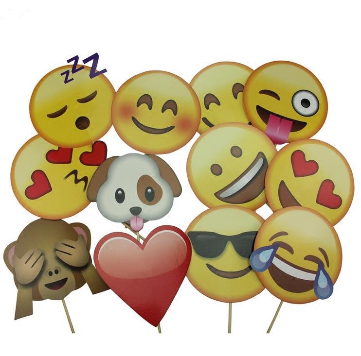 12pcs emoji photobooth表情包造型搞怪拍摄道具 婚礼派对用品