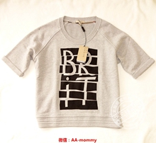 BURBERRY/博柏利 圆领短袖卫衣套衫宽松39739361 显瘦美国代购M/L