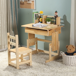 可升降实木儿童书写字台