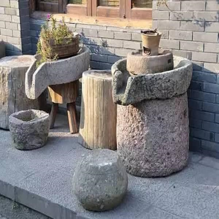 老石磨大理石磨子石雕磨盘碾子仿古石碾盘花岗岩茶盘室内景观摆件