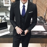 西服套装男士三件套新郎结婚礼服韩版修身职业正装伴郎西装男秋季