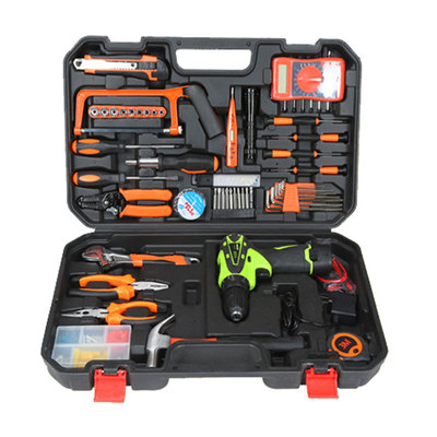 卡瓦尼五金工具套装 充电钻组合套装家用木工工具箱电工维修