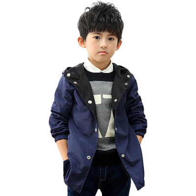 童装男童外套衣服2017新款秋装中大童冲锋衣宝宝风衣厚款儿童上衣