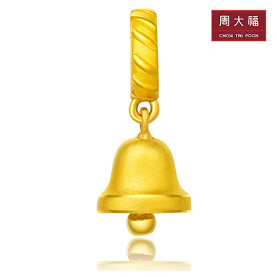 淘抢购好礼 周大福follow转运珠圣诞礼物铃铛足金黄金吊坠r 19162
