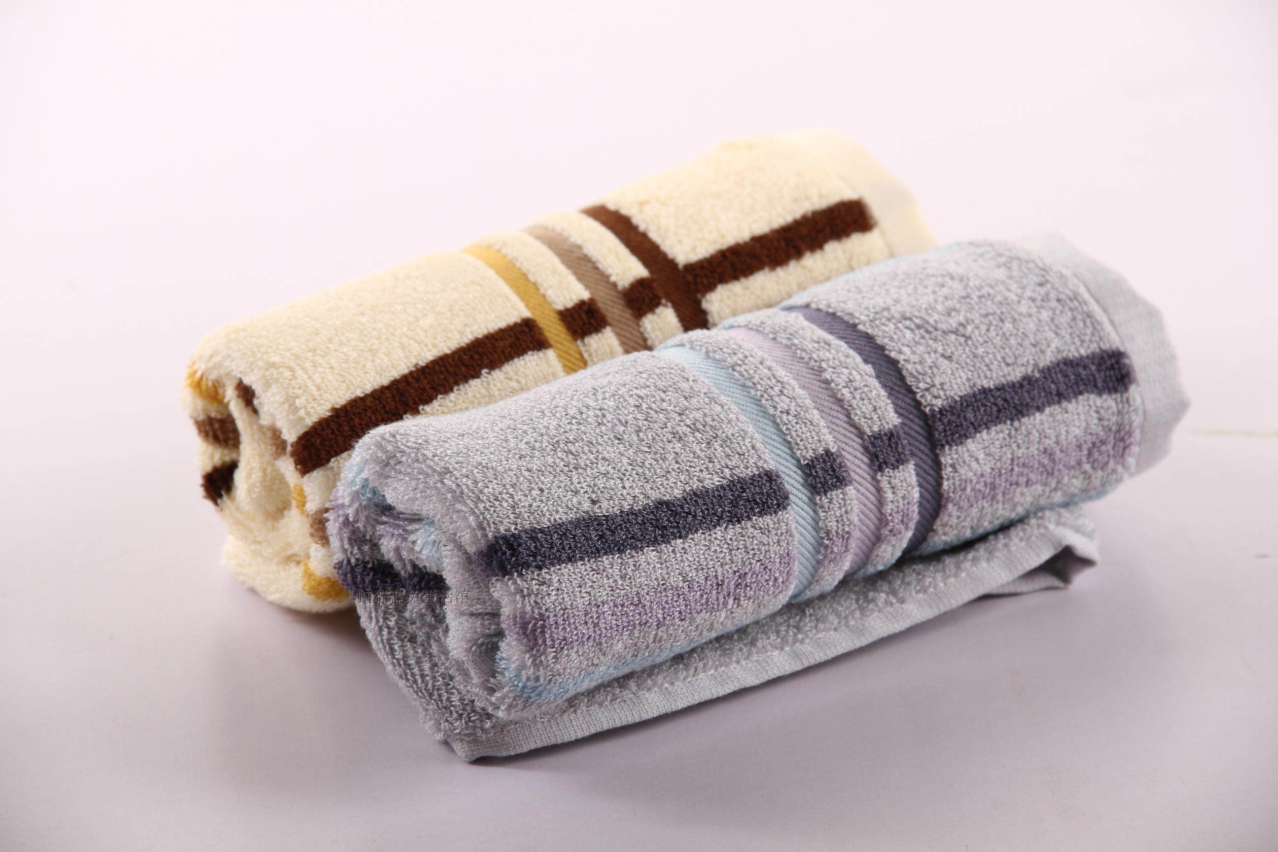 天源家纺竹纤维毛巾 大气条格柔软吸水面巾 正品厂价直销120克