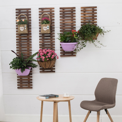 实木壁挂花架墙上阳台装饰墙面防腐木室内悬挂花盆架挂篮爬藤架子