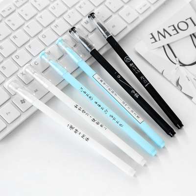 三年二班●创意文字个性黑色水笔0.5mm中性笔 文具学生书写笔