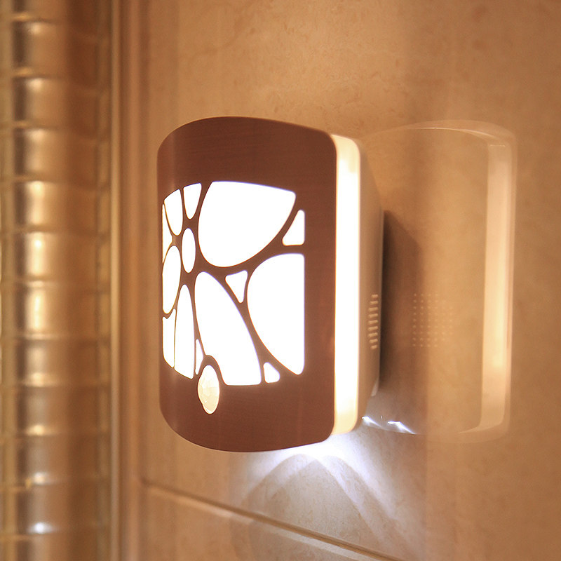 小aled感应壁灯人体感应灯光控灯充电池楼道过道卧室客厅走道壁灯