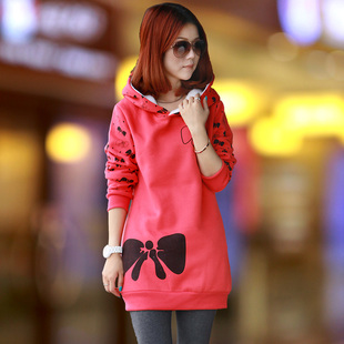 连帽套头卫衣女韩版学生装森马2015女装正品春夏卫衣女中长款加绒