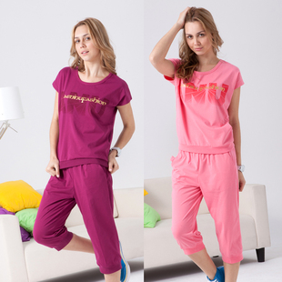 运动服 加肥加大码宽松吸汗显瘦胖mm潮 爱利奴夏装运动服圆领短袖套装