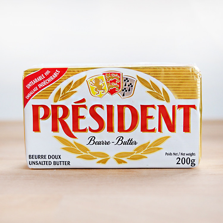 法国总统 无盐黄油 做蛋糕面包饼干的烘焙原料 200g原装动物性