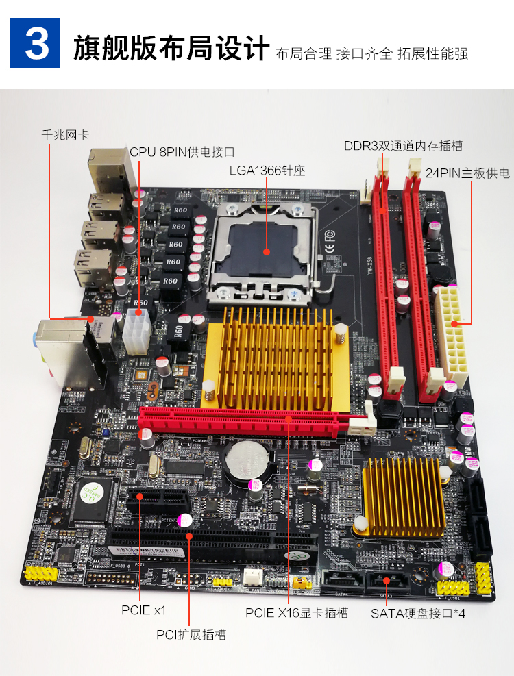 華南x79主板cpu套裝八核六核主板套裝可配e5 2660 2670超 i5 i7