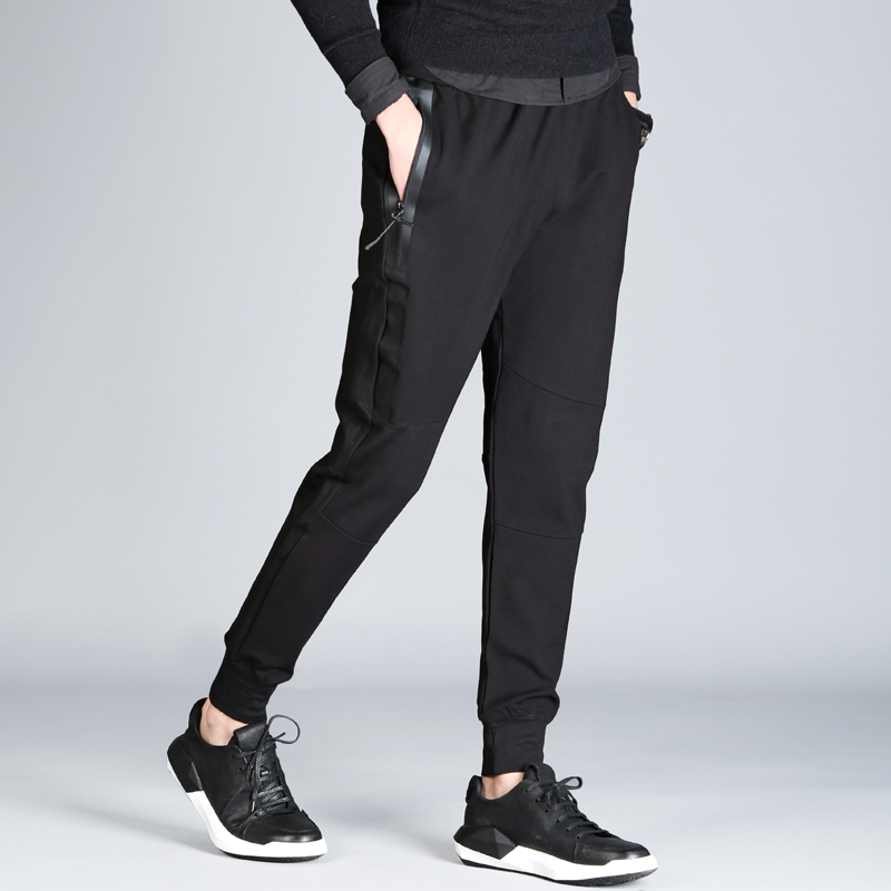 男士裤子春季2017新款韩版百搭休闲运动裤修身小脚九分哈伦裤潮流