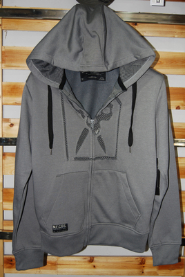 2013新犀牛marc ecko剪刀竹节棉薄水洗抓绒卫衣帽衫连帽外套加大