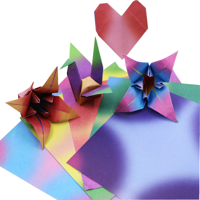 正方形双面印花纸 手工折纸彩色纸儿童卡纸千纸鹤爱心diy叠纸材料