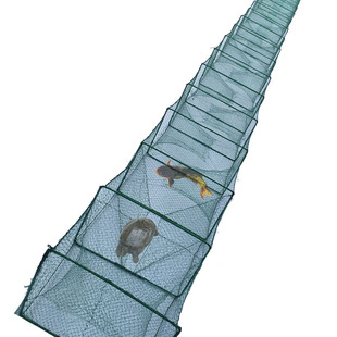 大地笼渔网捕鱼龙虾笼鱼笼渔网聚乙希有结网地笼折叠虾笼可订做