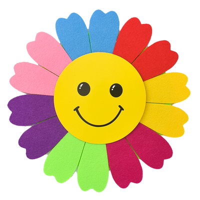 七色太阳花笑脸向日葵儿童运动会开幕式入场道具手翻花舞蹈道具花_双