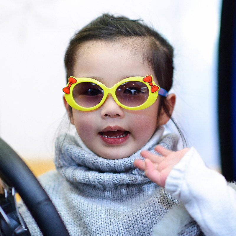韩国可爱儿童墨镜潮女童太阳镜防晒防紫外线小孩眼镜宝宝蛤蟆镜