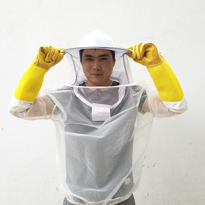 半身蜂衣全透气防蜂服夏季空调养蜜蜂防护服可拆卸蜂帽高清面纱