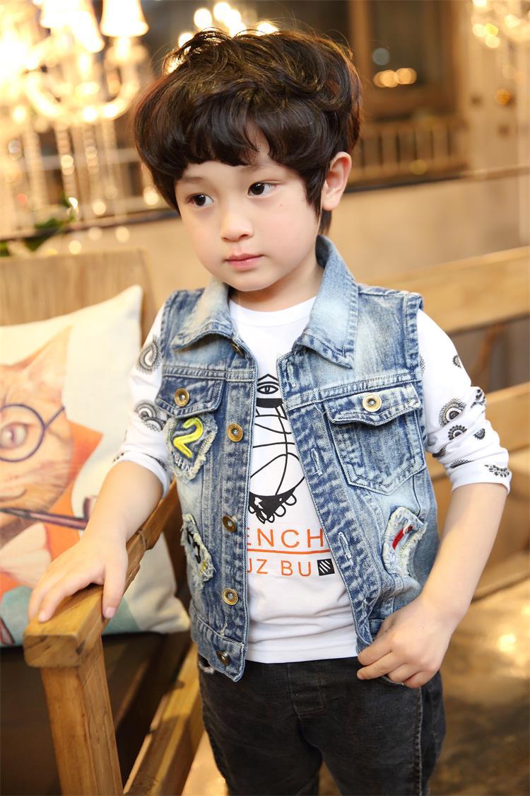 童装男童春装牛仔背心马甲小男孩春秋2外套3儿童4薄款7岁5坎肩潮6