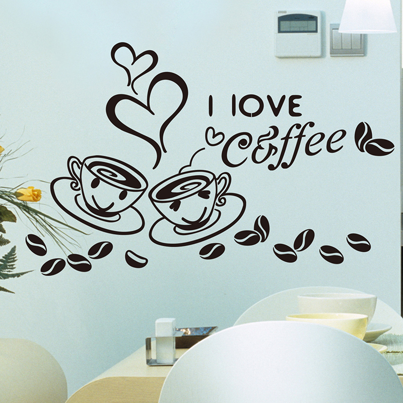 cofee咖啡图案墙贴纸咖啡馆西餐厅奶茶店铺橱窗贴画玻璃装饰开业
