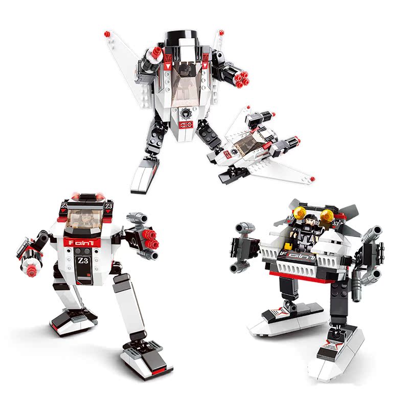 快乐小鲁班拼装积木 创意机器人星球大战男孩益智玩具拼装积木