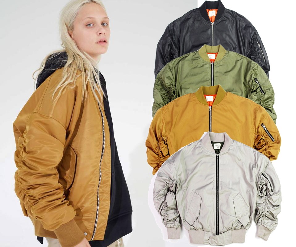 欧美高街潮牌fog金色落肩剪裁ma1空军飞行员夹克男女棒球服外套