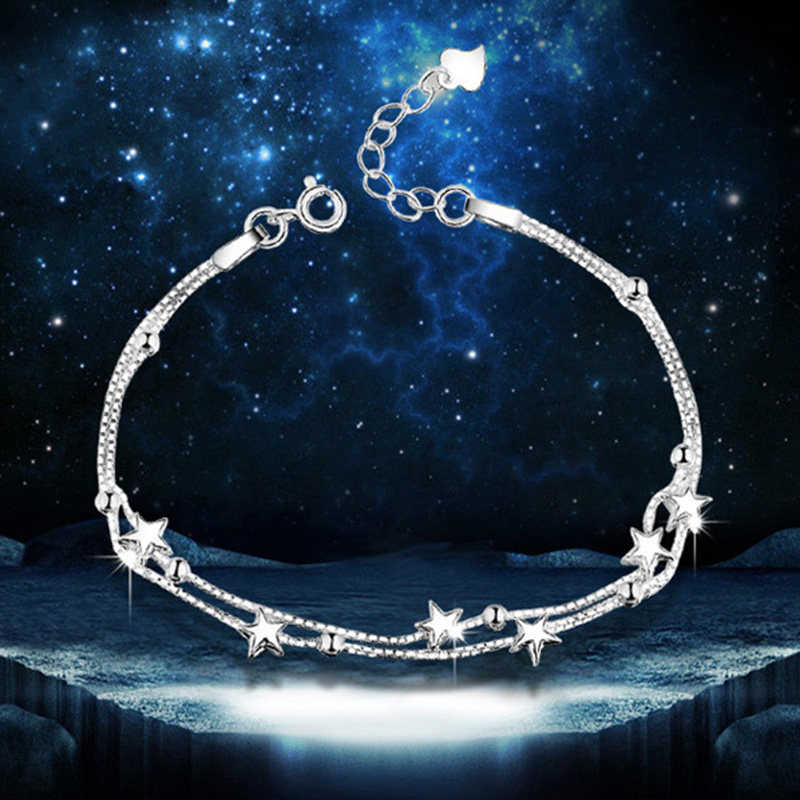 925小清新满天繁星星手链女纯银学生日韩版简约甜美礼物饰品