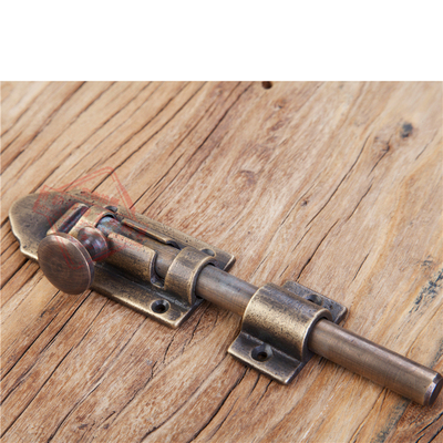 中式复古纯铜插销 木门窗户明插销 明清仿古门闩古铜色插销