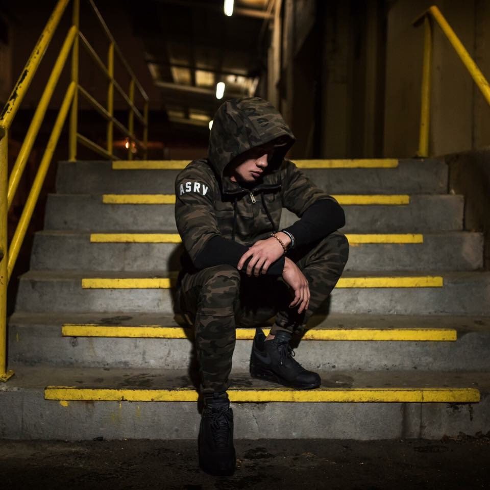 肌肉队长卫衣男士健身运动跑步迷彩外套训练兄弟修身连帽休闲卫衣