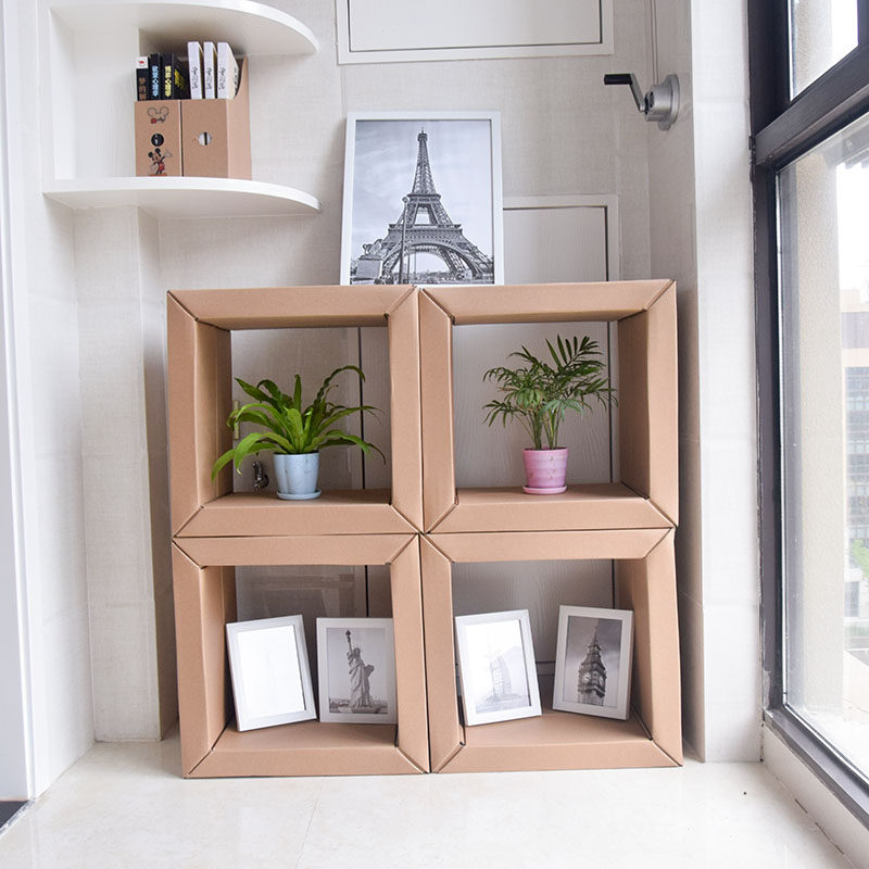 如意格 瓦楞纸 自由组合储物柜格子铺 创意环保纸质展示书柜