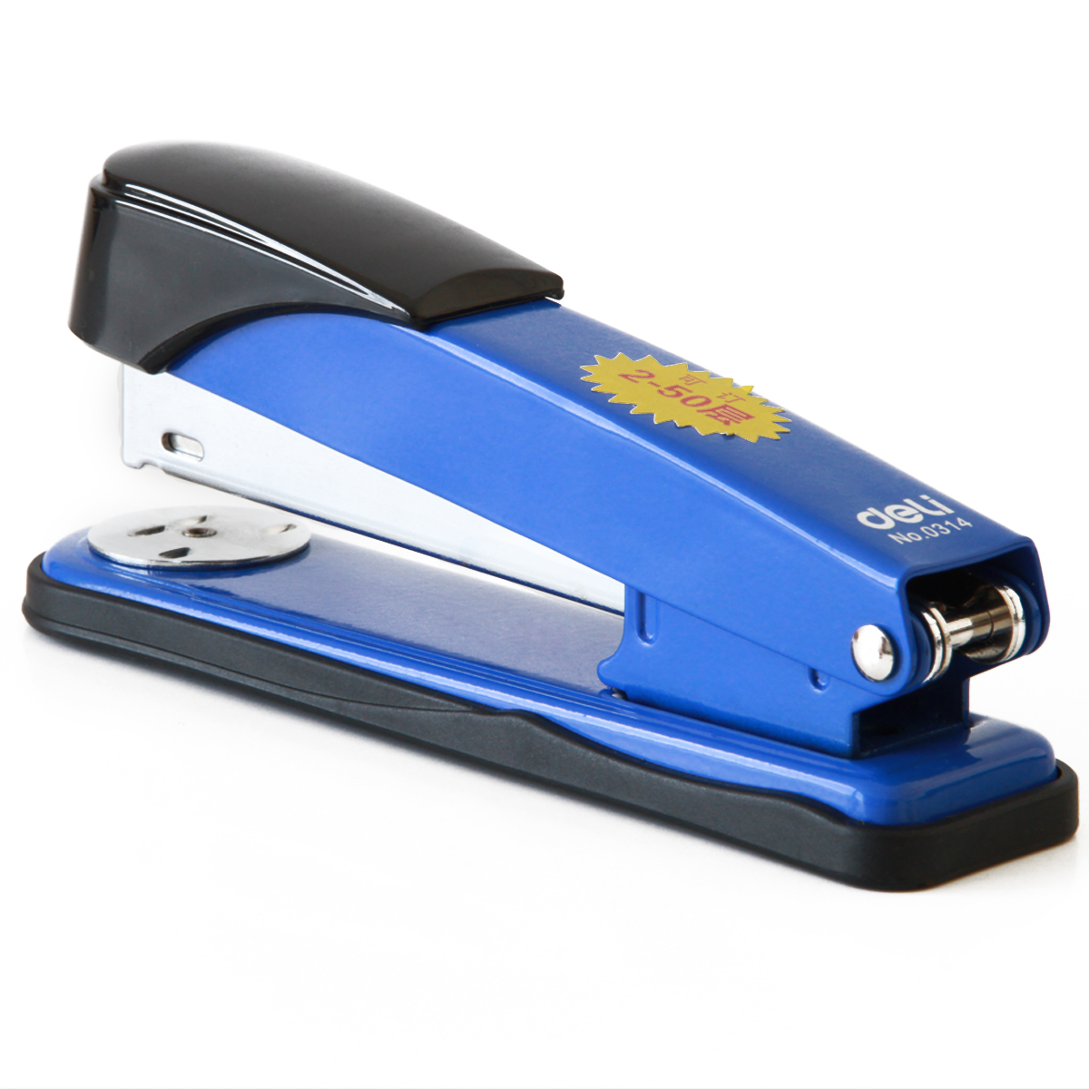 包邮得力0314加厚订书机可订50页 学生大号钉书机 办公金属订书器